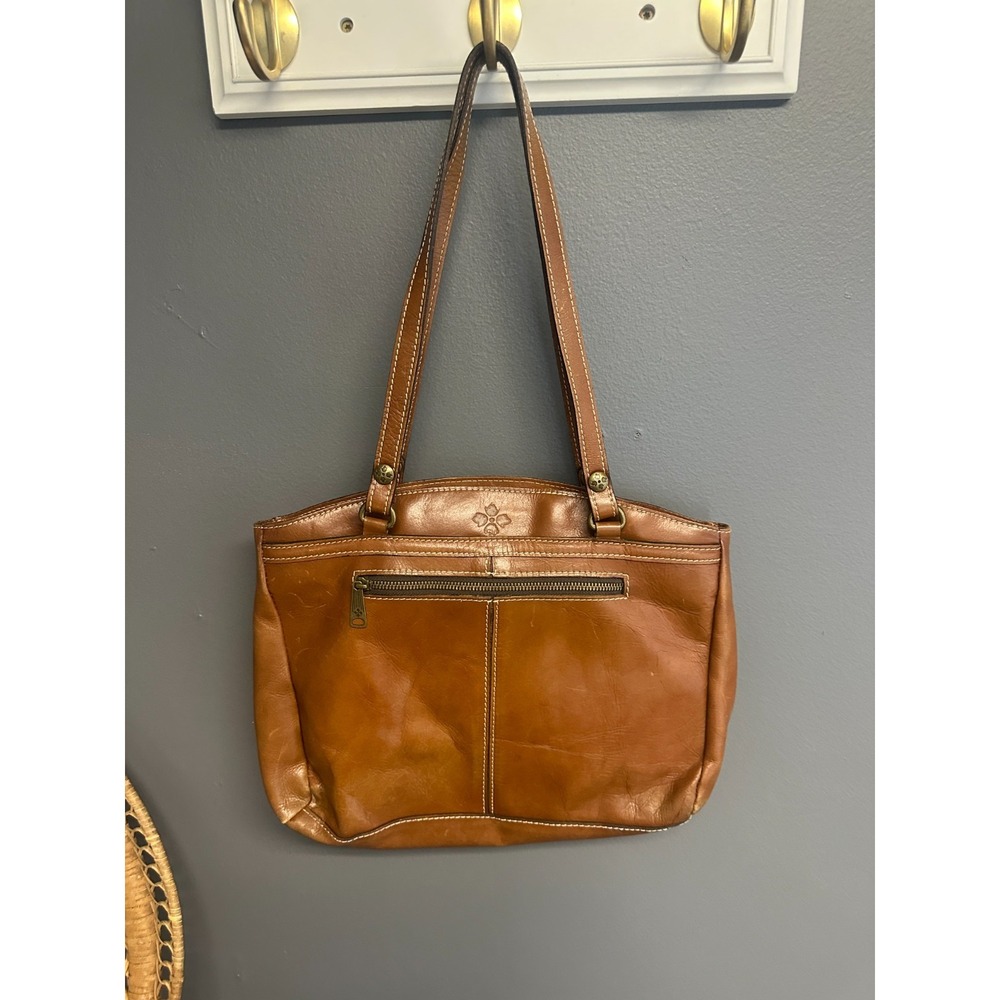 Patricia Nash Heritage Collection Tan Leather Tote Bag Shoulder Classic Handbag